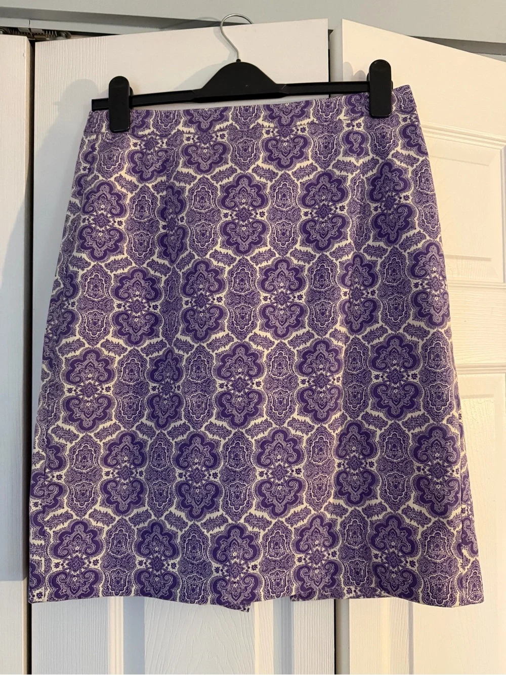 J. Crew Purple Printed Pencil Skirt